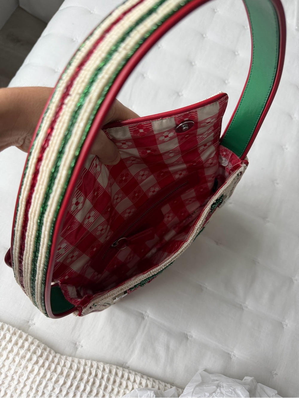 Staud Tommy Beaded Bag in Tomato - Picture 12 of 12